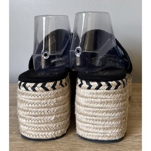 Women's Shoes TOMS LAILA MULE Platform Dress Sandals BLACK SUEDE Size 8.5W - Picture 7 of 11